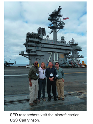 SED Researchers visit the aircraft carrier USS Carl Vinson.