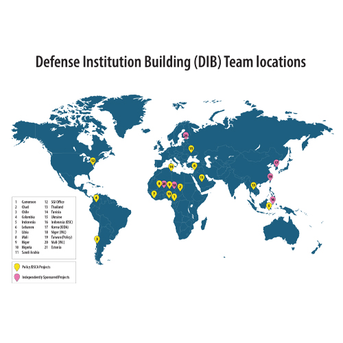 map of Defense Institution building locations