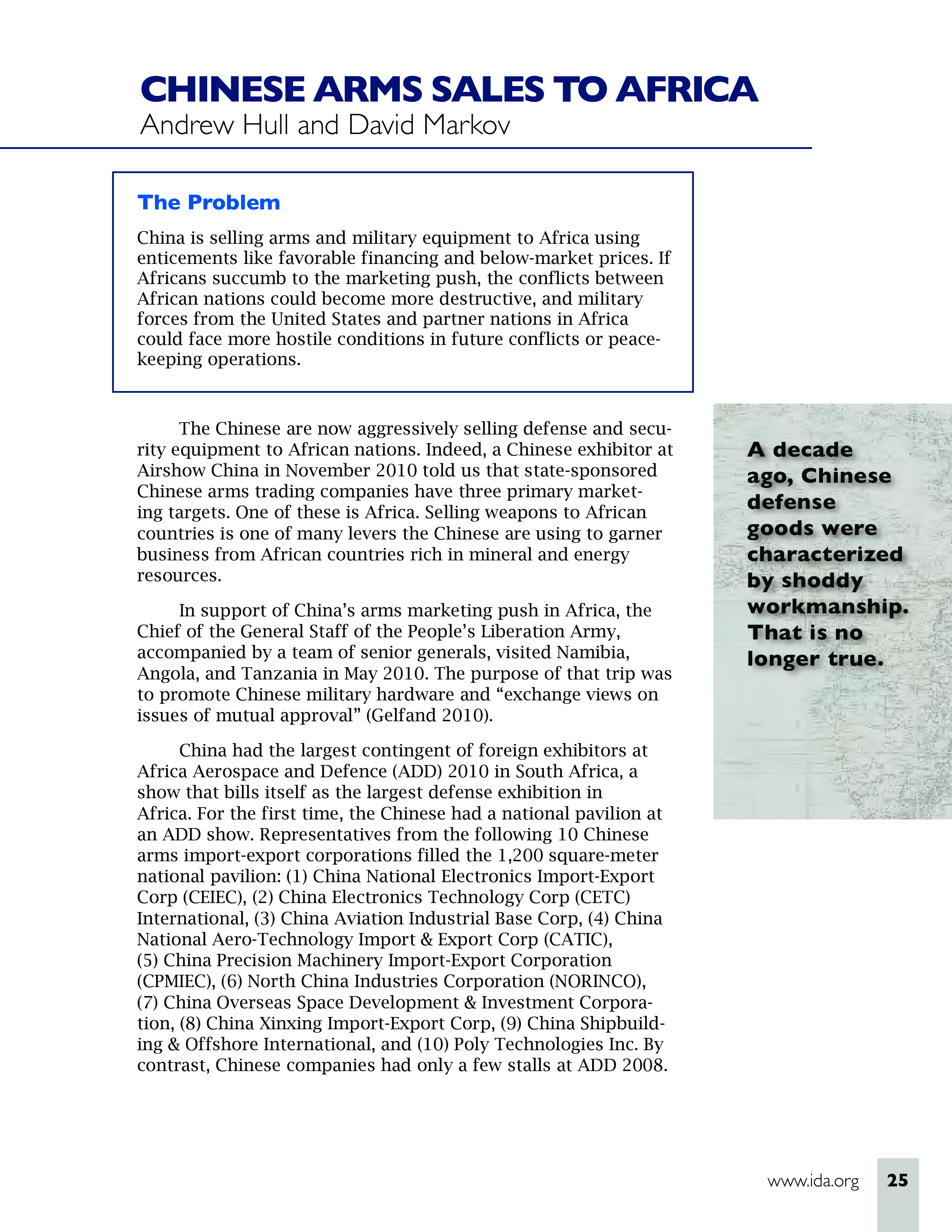 2012 Chinese Arms Sales to Africa