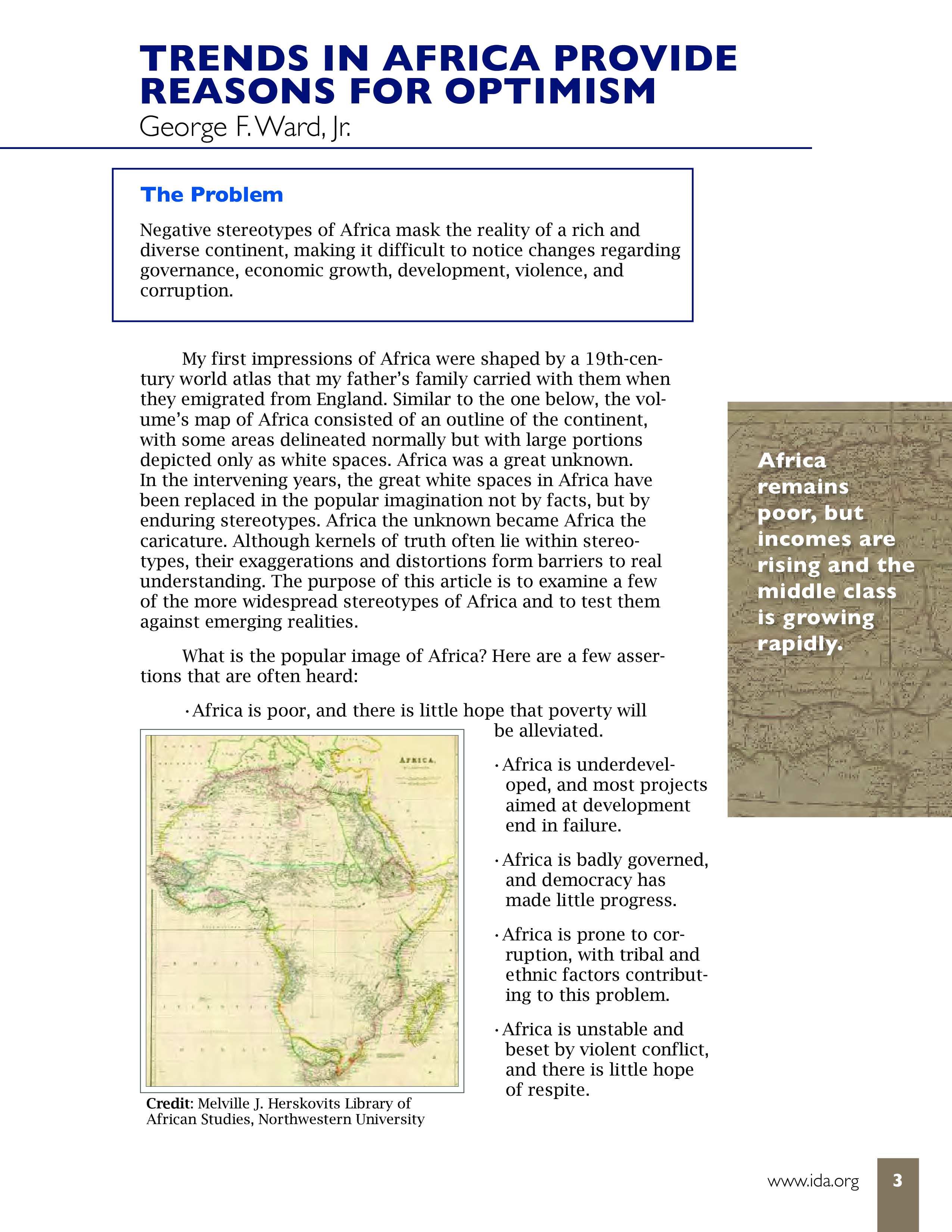 Research Notes 2012 Trends in Africa Provide Reasons for Optimism