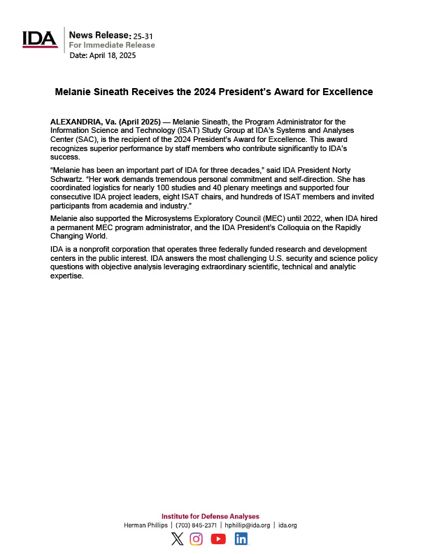 Melanie Sineath Receives the 2024 President’s Award for Excellence
