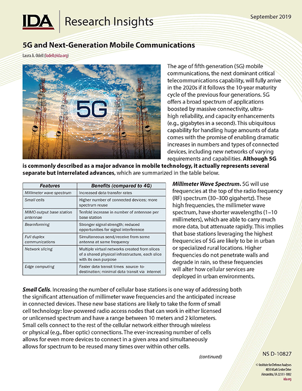 cover, research insights article - 5G and Next-Generation Mobile Communications