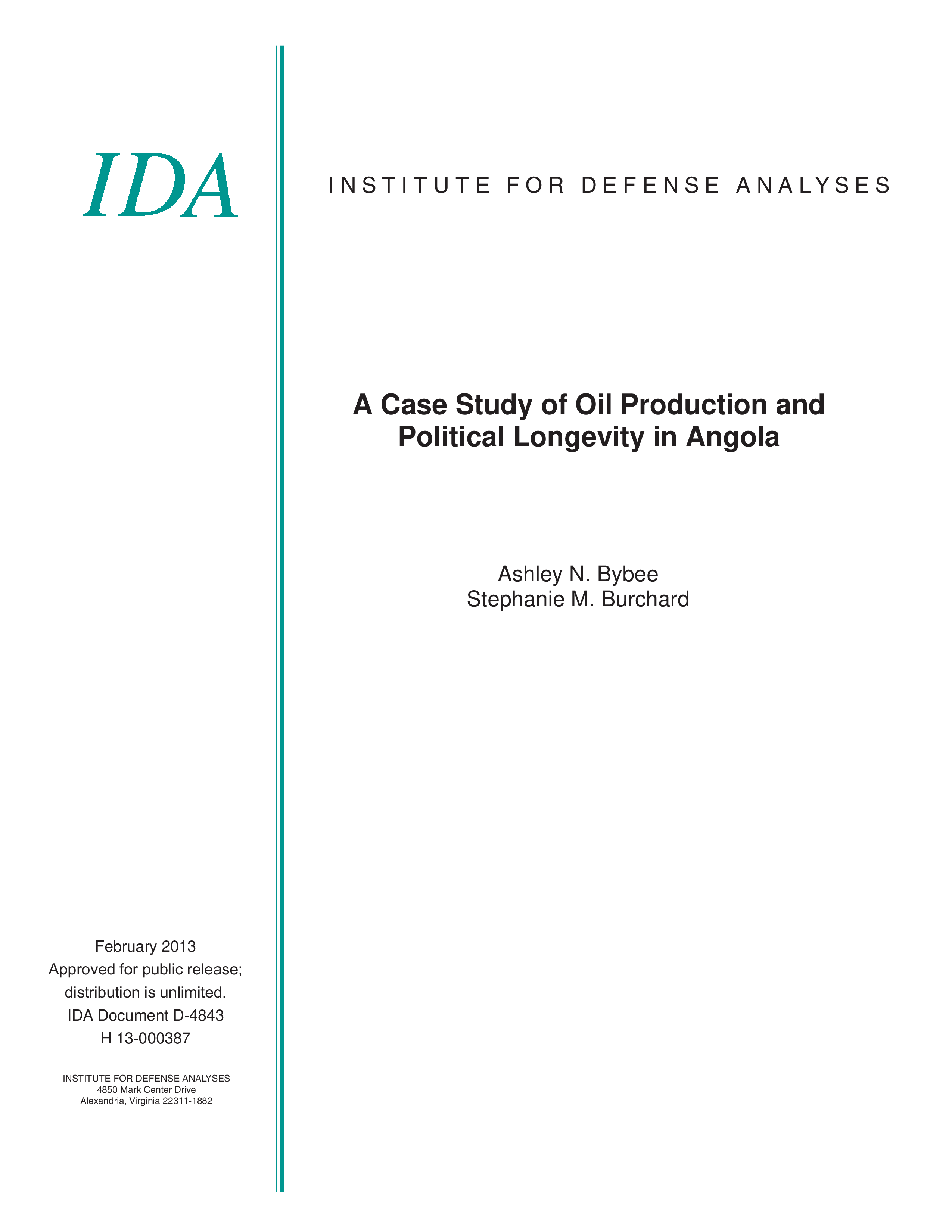 A Case Study of Oil Production and  Political Longevity in Angola