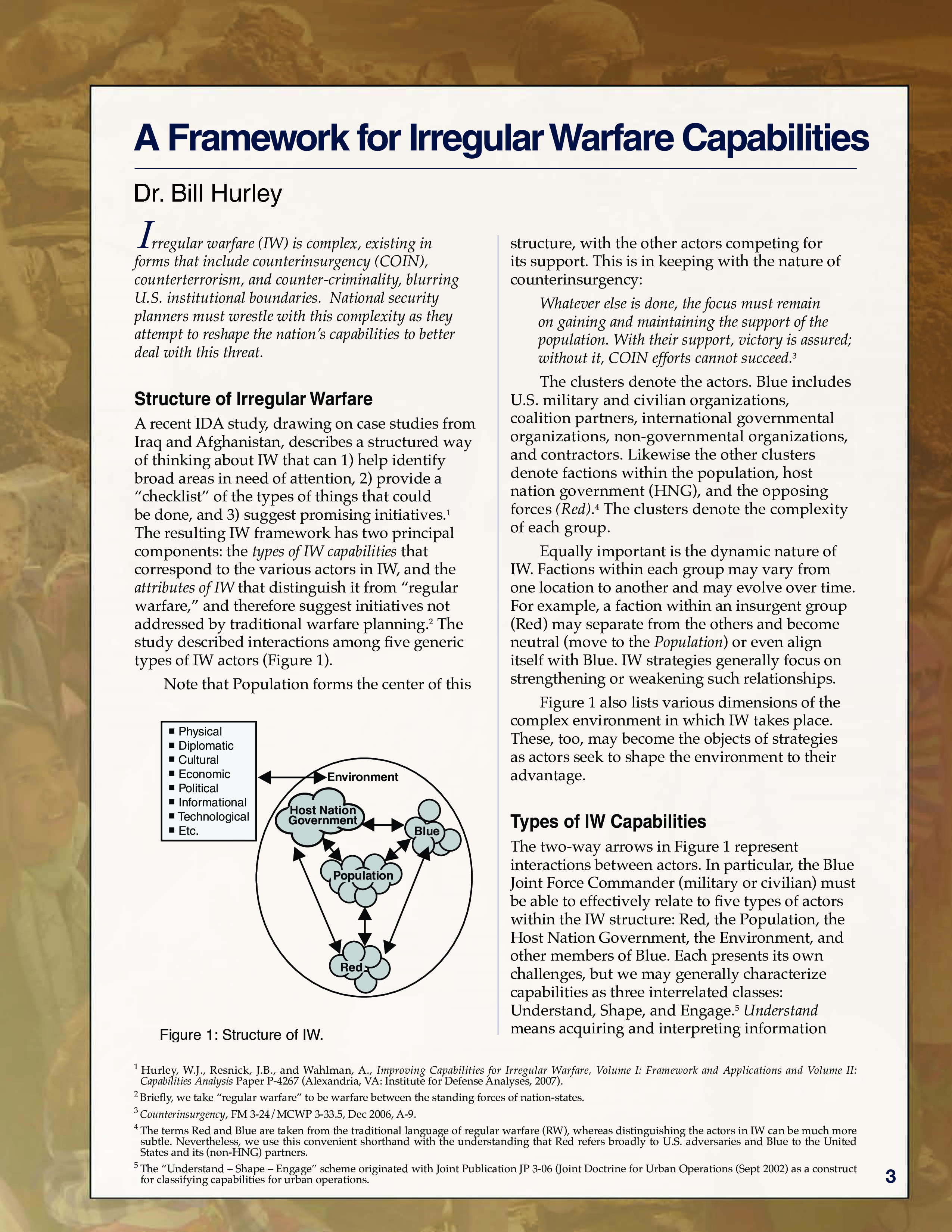 A Framework for Irregular Warfare Capabilities