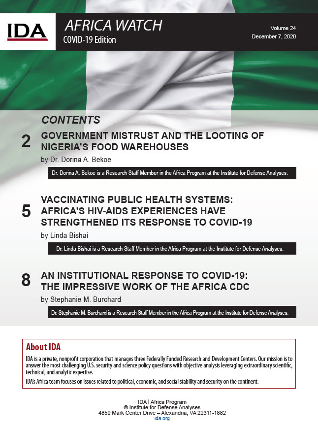 document cover, Africa Watch COVID-19 Edition, Vol 24