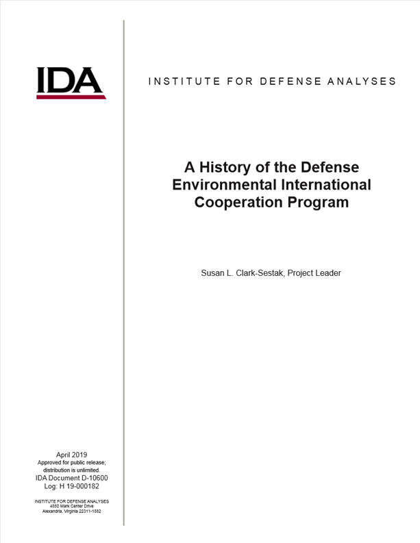 document cover page, A History of the Defense Environmental International Cooperation Program
