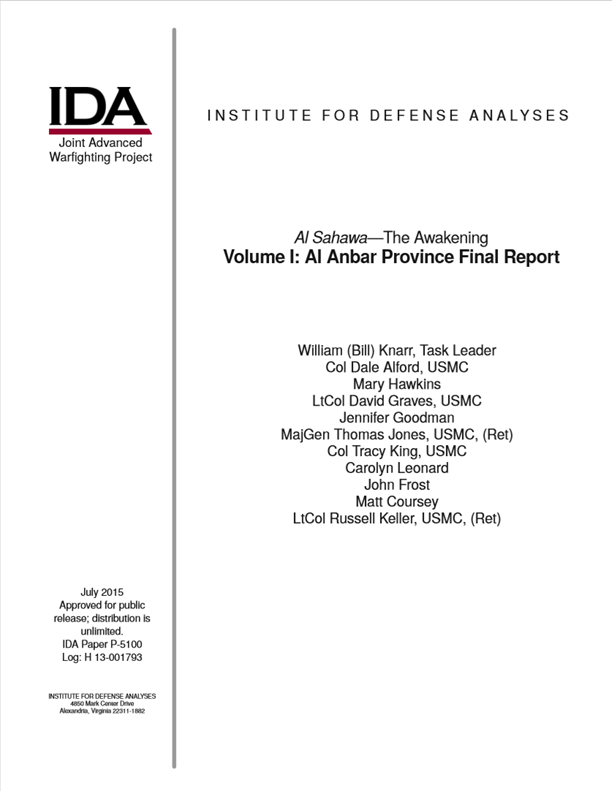 Al Sahawa—The Awakening Volume I: Al Anbar Province Final Report