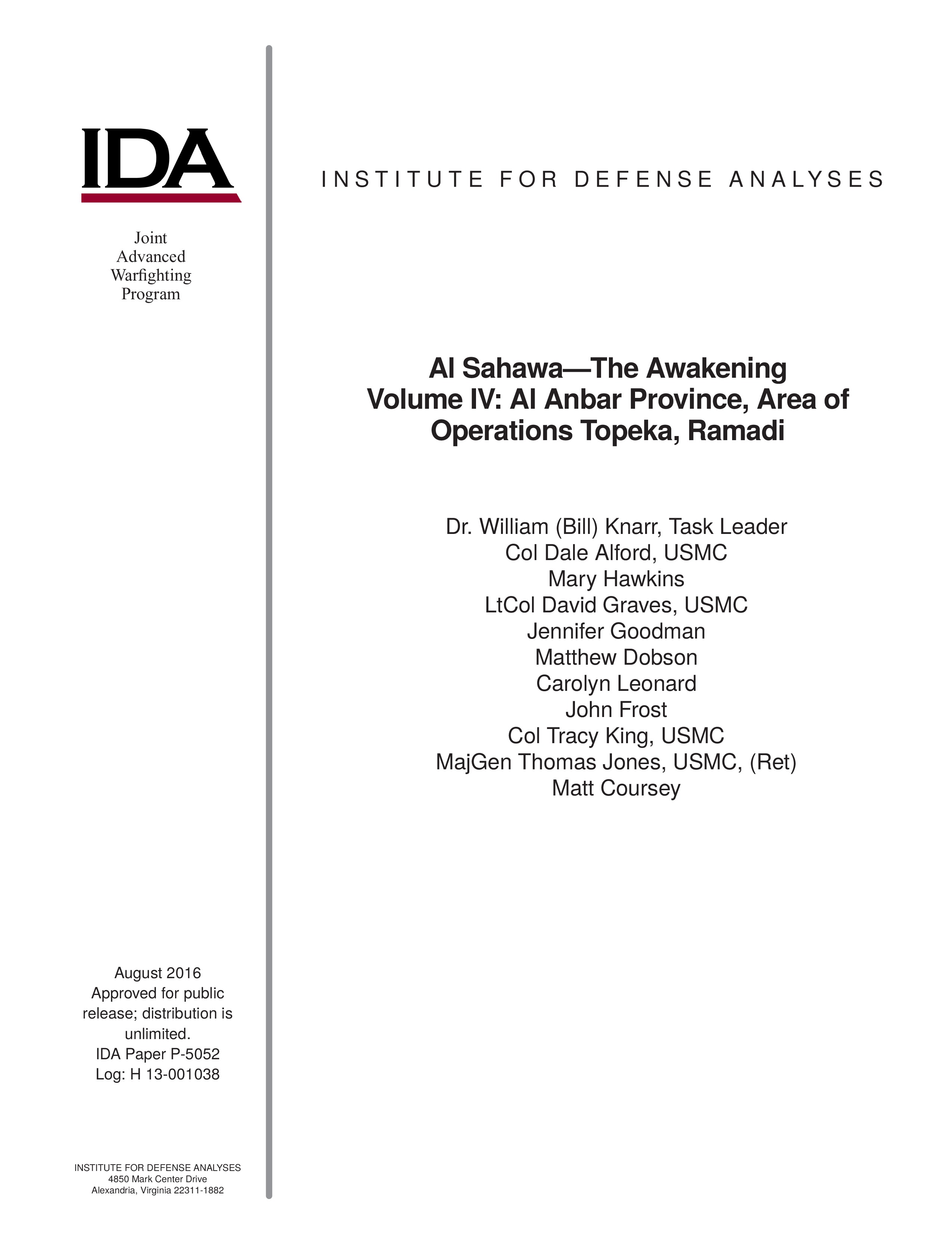 Al SahawaThe Awakening Volume IV Al Anbar Province Area of Operations Topeka Ramadi