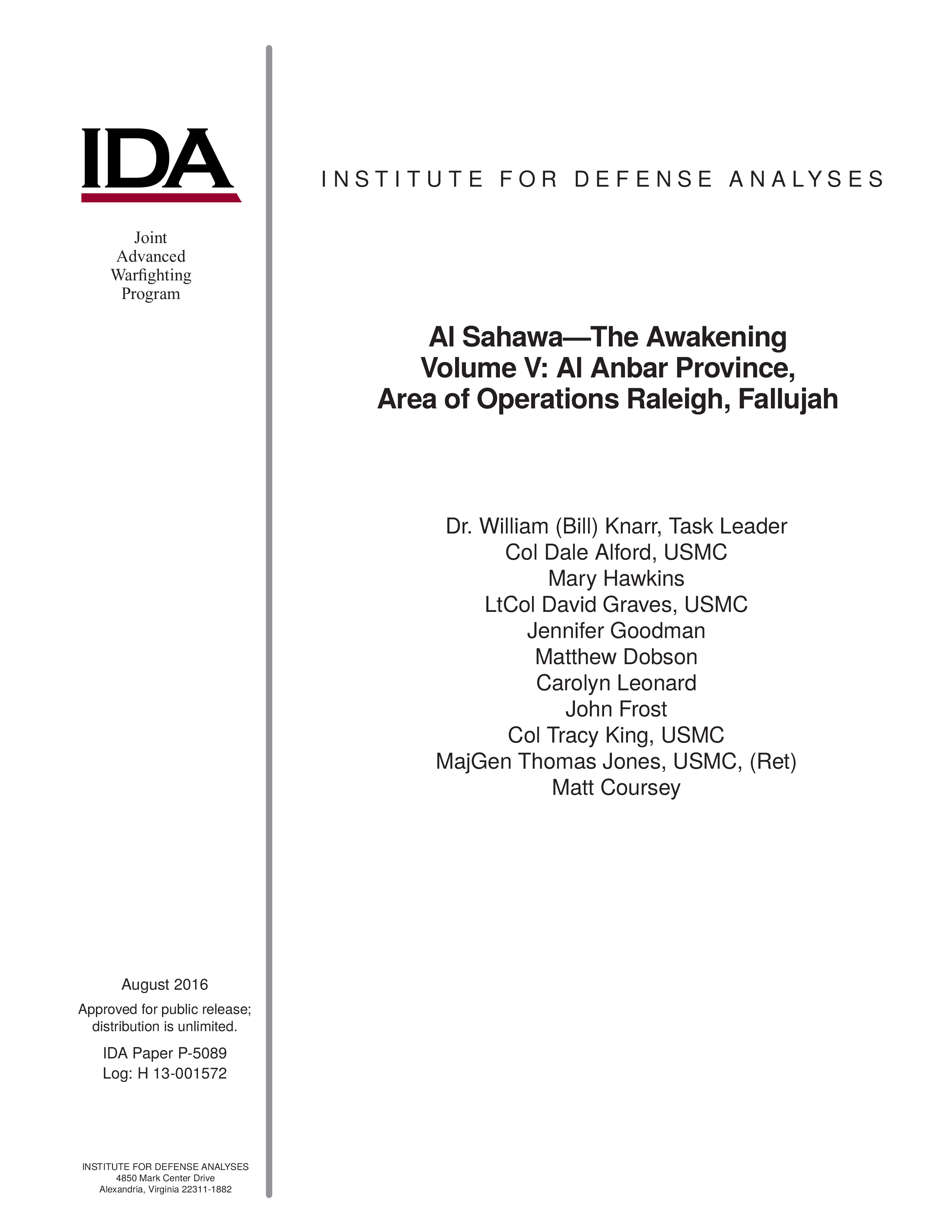 Al SahawaThe Awakening Volume V Al Anbar Province Area of Operations Raleigh Fallujah