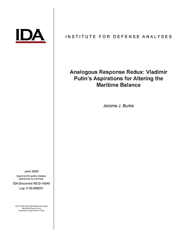 document cover, Analogous Response Redux: Vladimir Putin’s Aspirations for Altering the Maritime Balance