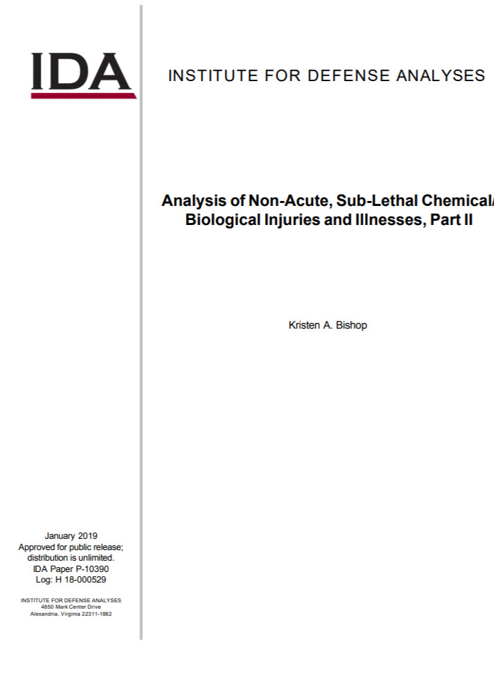 Analysis of Non-Acute, Sub-Lethal Chemical/Biological Injuries and Illnesses