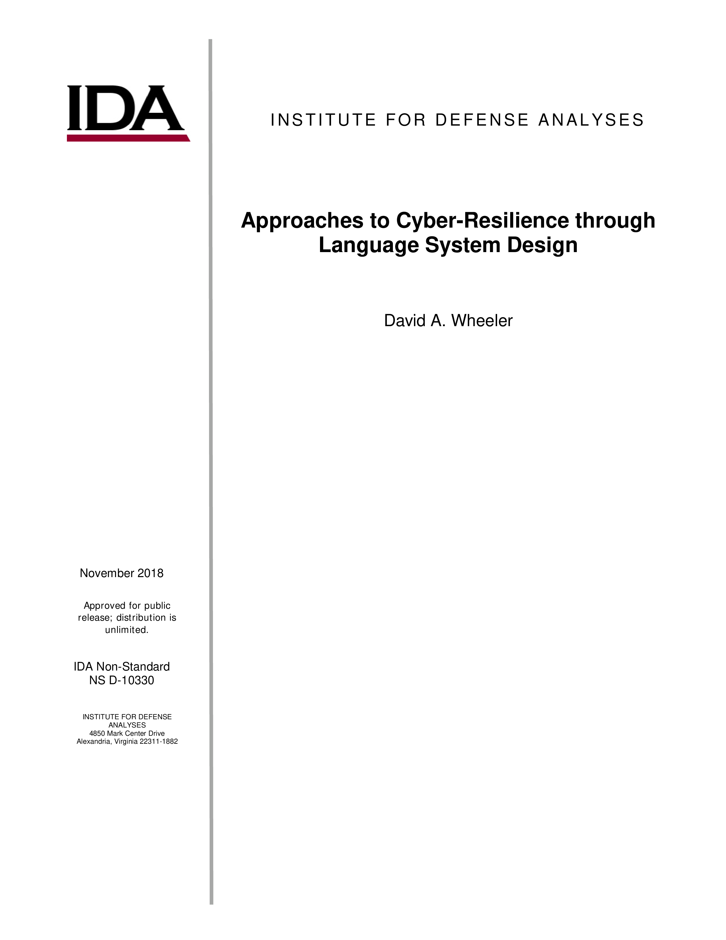 Approaches to Cyber-Resilience through Language System Design