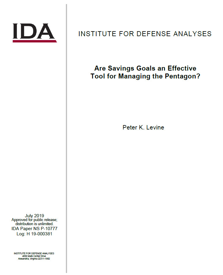 Are Savings Goals an Effective Tool for Managing the Pentagon