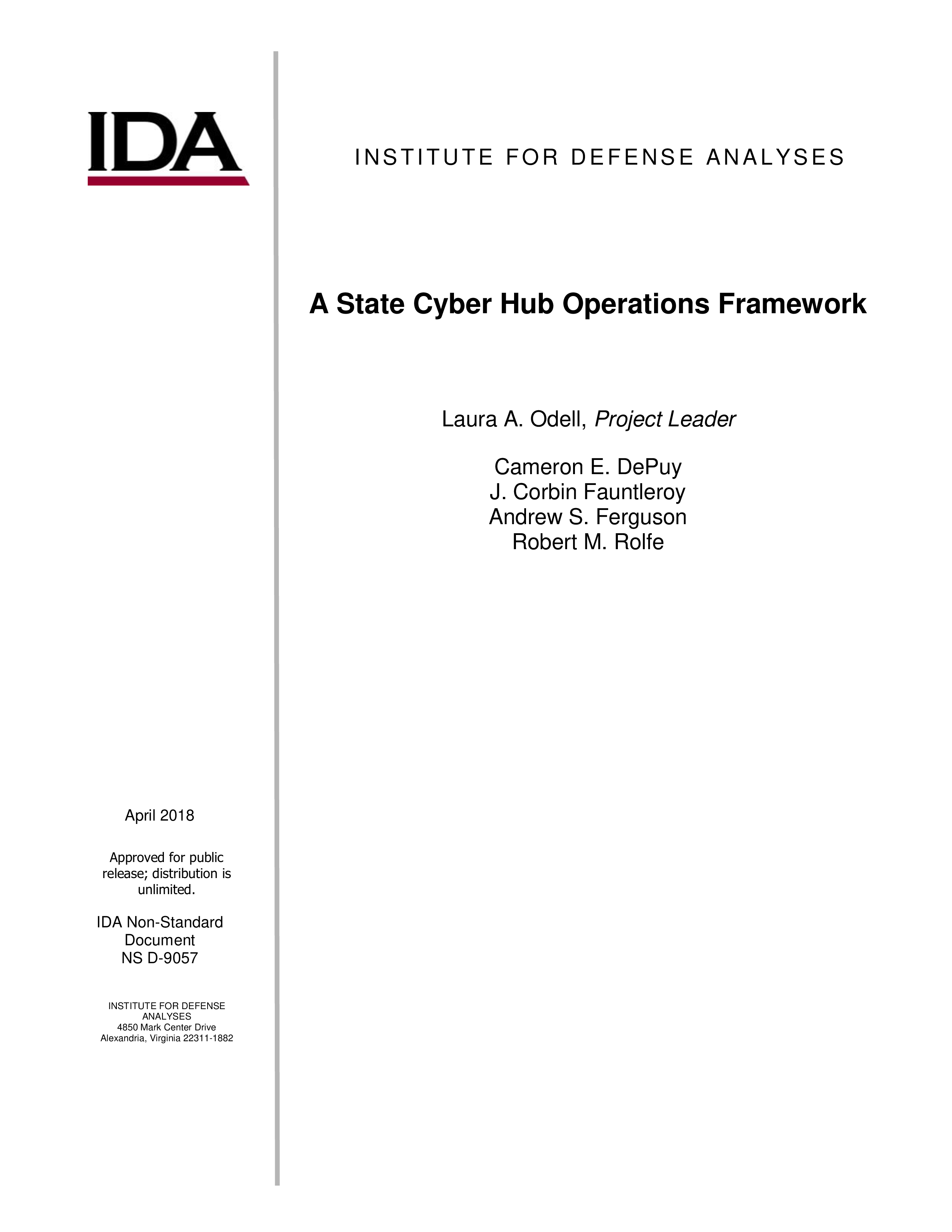 A State Cyber Hub Operations Framework