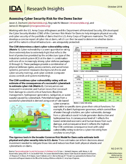 Assessing Cyber  Security Risk for the Dams Sector