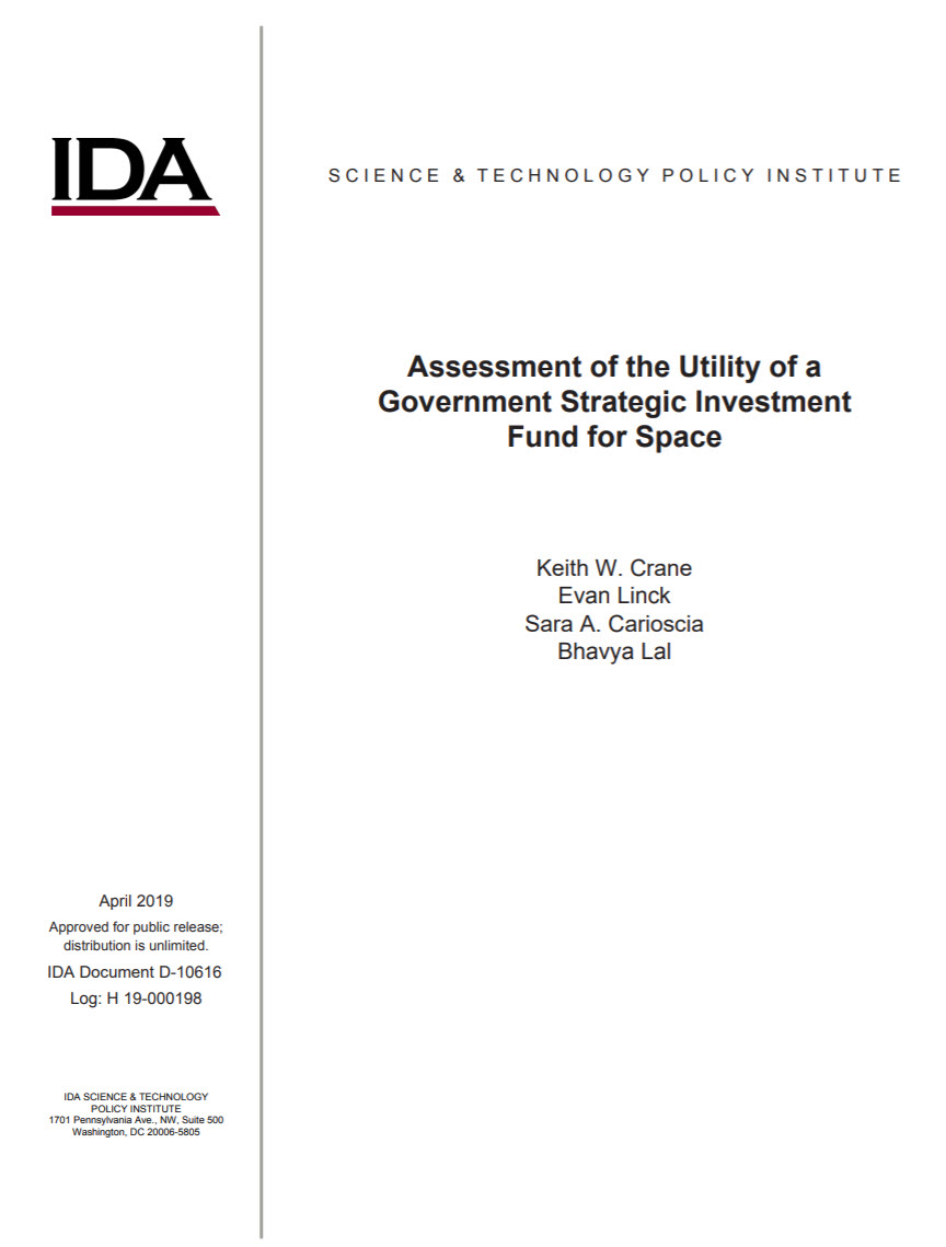 Assessment of the Utility of a Government Strategic Investment Fund for Space