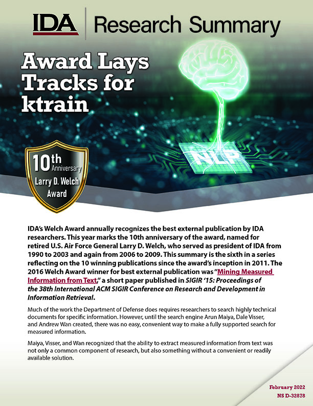 thumbnail, Award Lays Tracks for ktrain