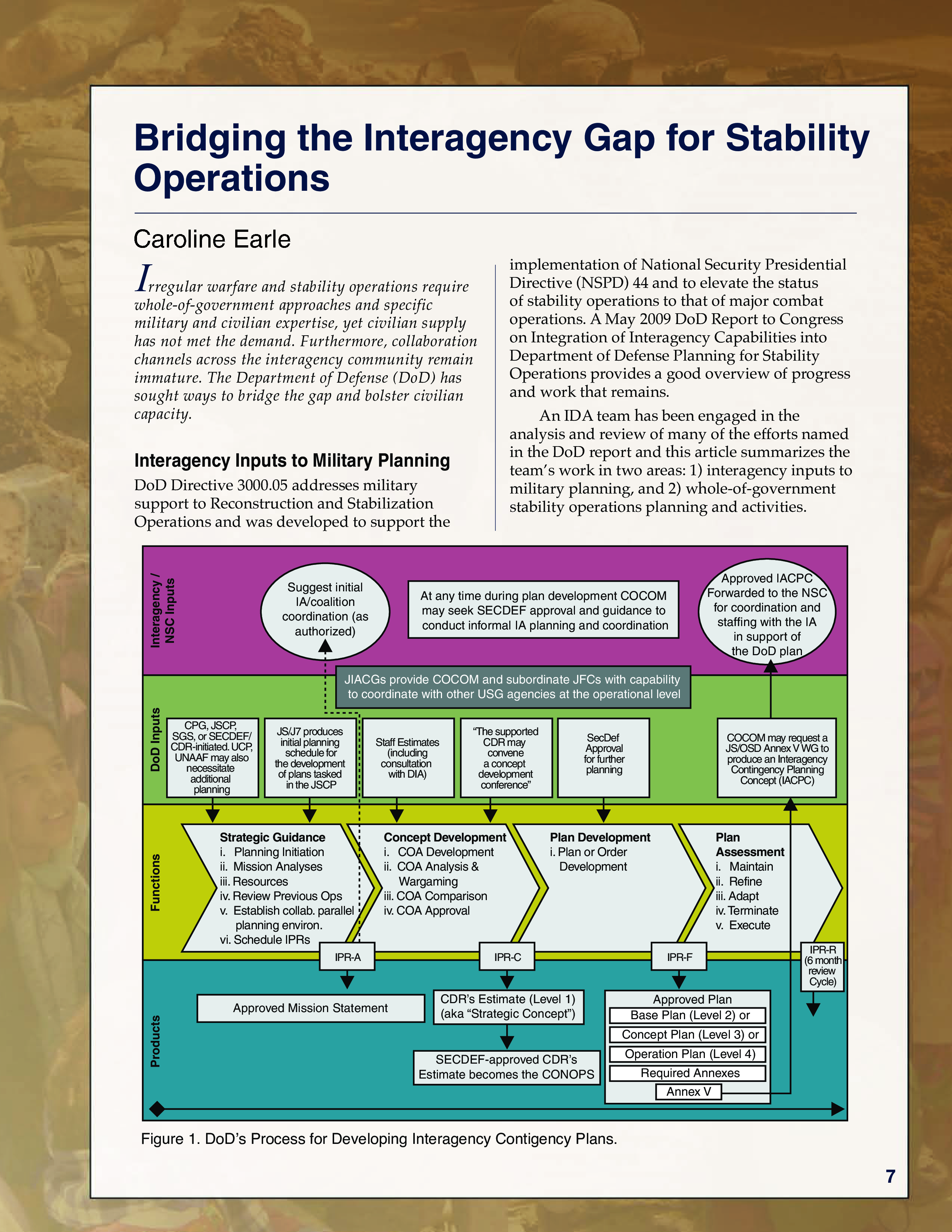 Bridging the Interagency Gap for Stability Operations