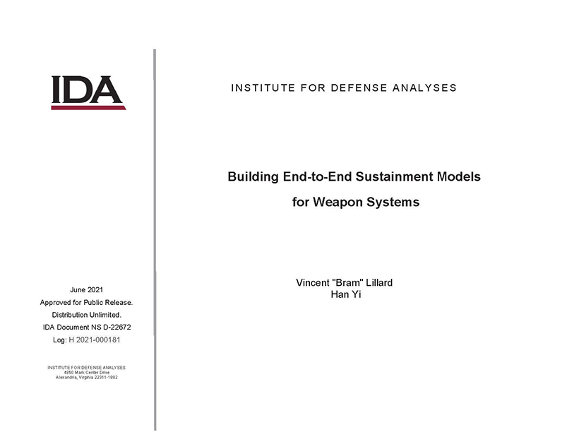 document cover, Building End-to-End Sustainment Models for Weapon Systems