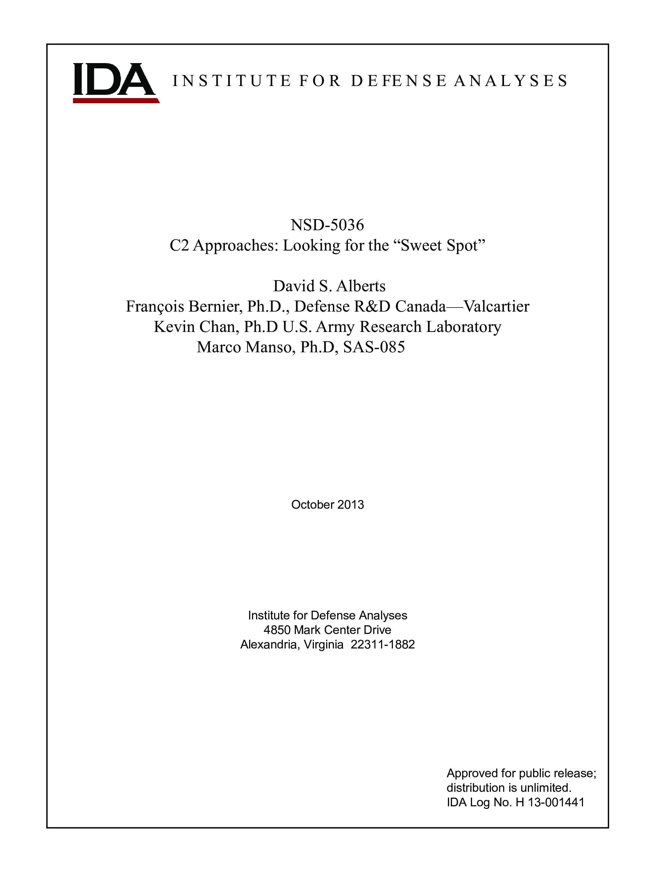 C2 Approaches: Looking for the “Sweet Spot”