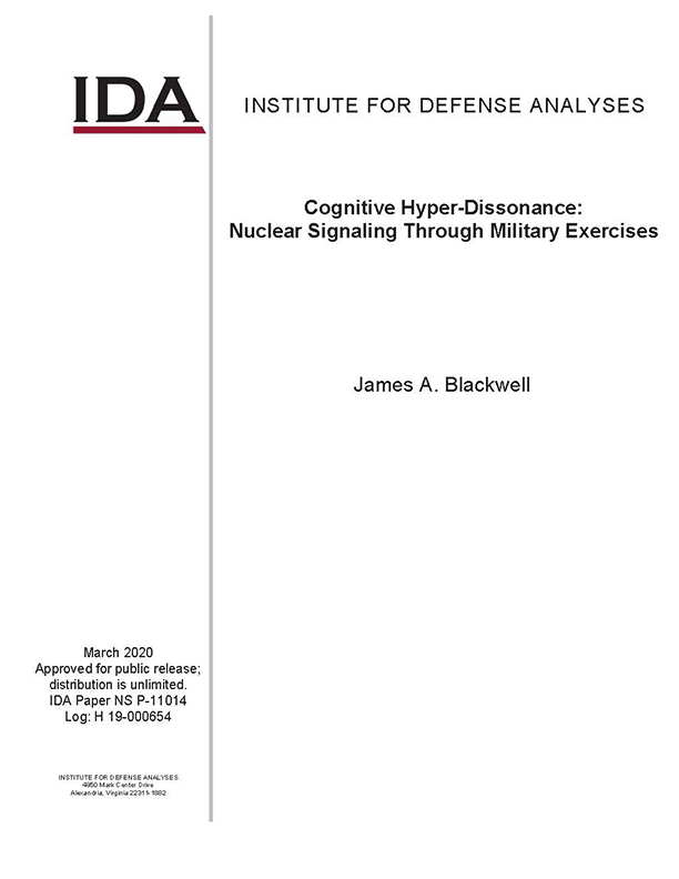 document cover, Cognitive Hyper-Dissonance: Nuclear Signaling Through Military Exercises