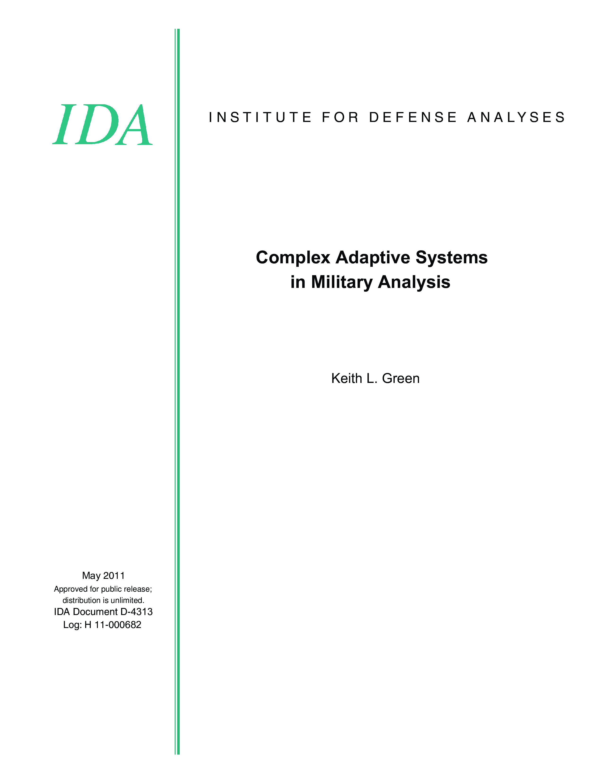 Complex Adaptive Systems in Military Analysis