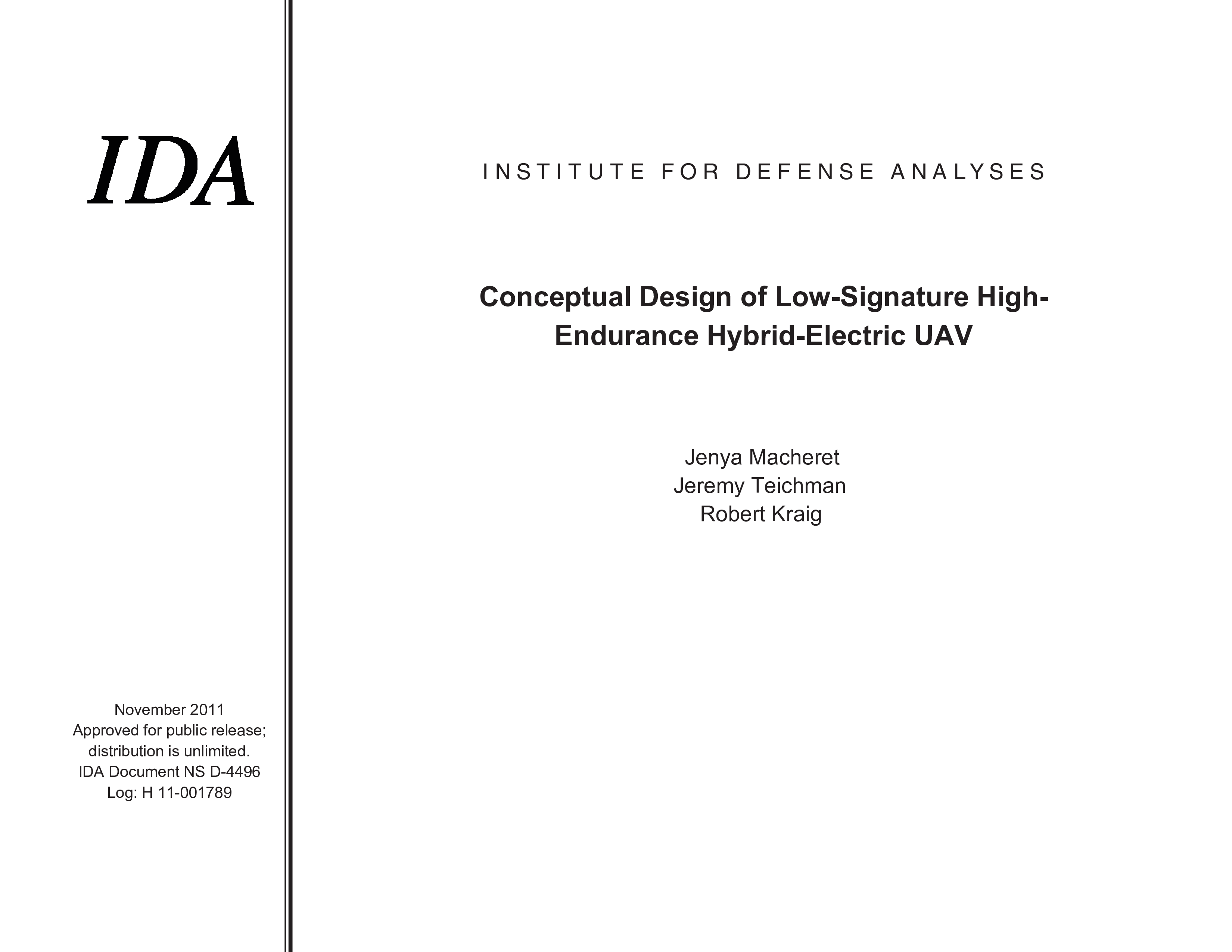 Conceptual Design of Low-Signature High-Endurance Hybrid-Electric UAV