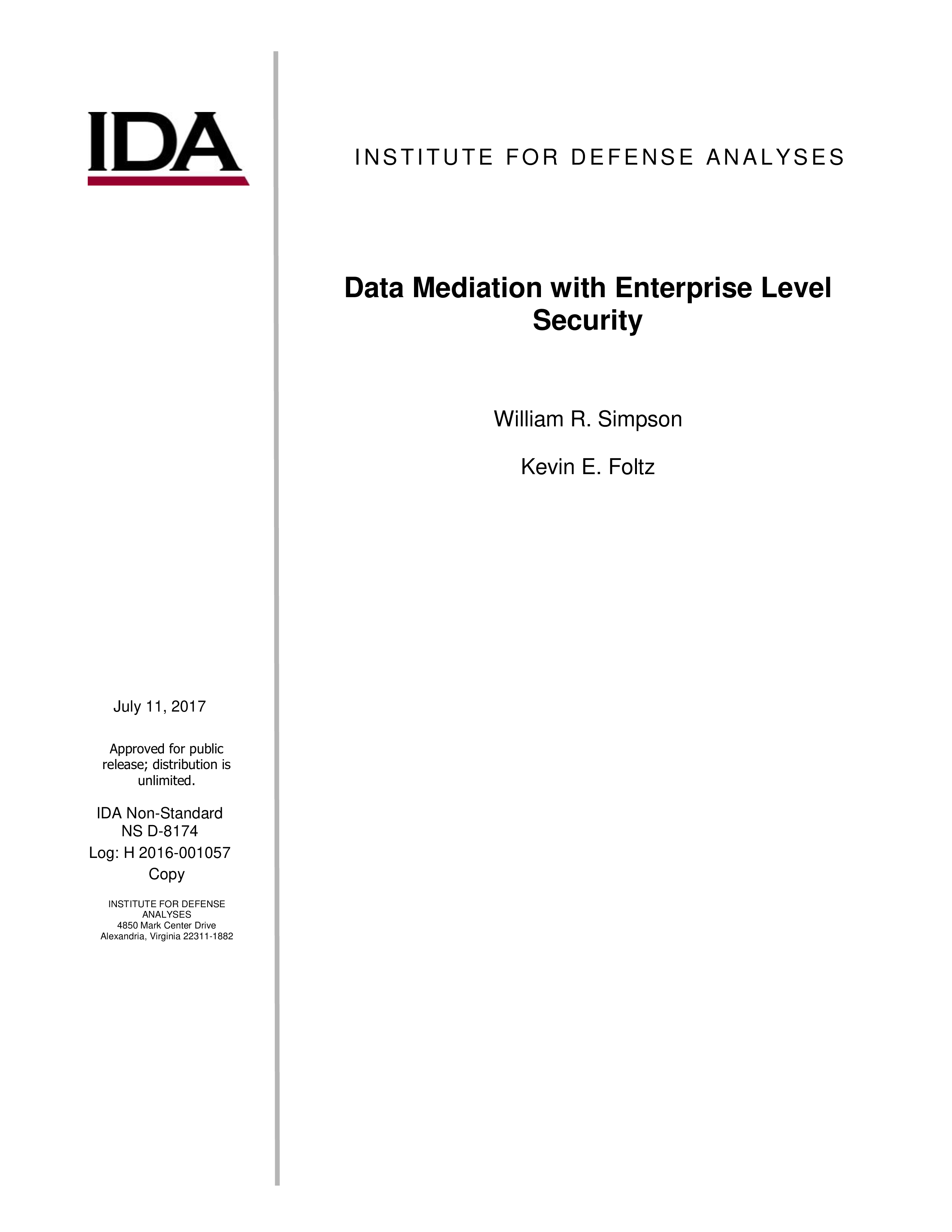 Data Mediation with Enterprise Level Security