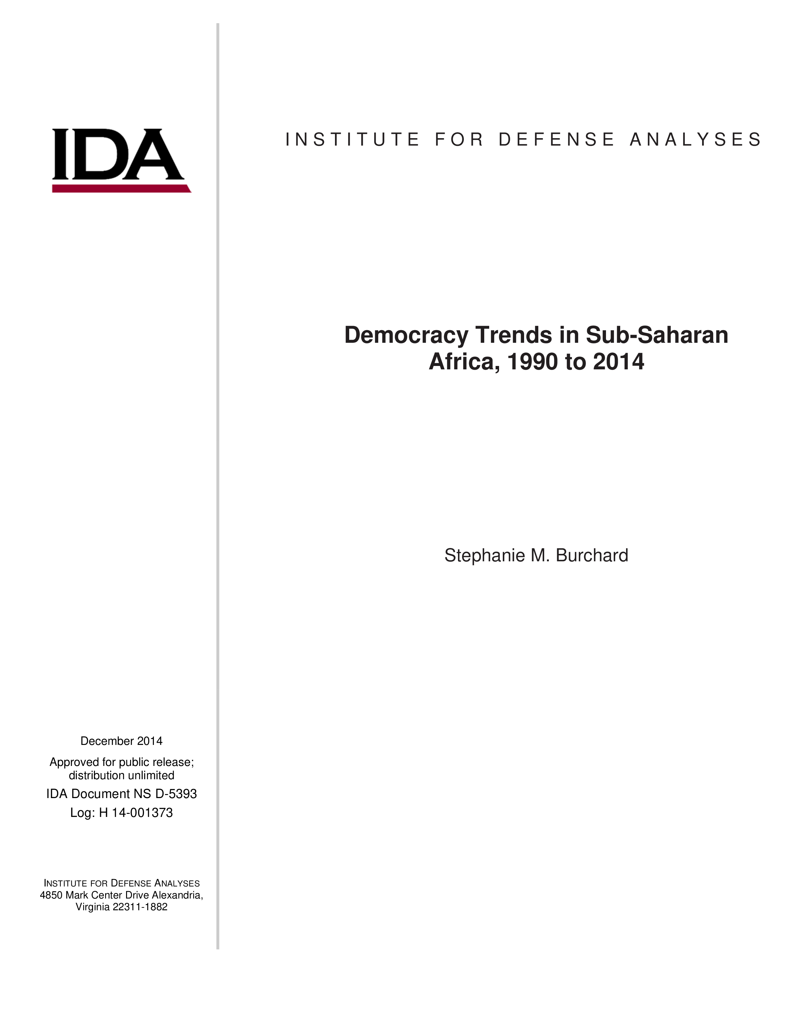 Democracy Trends in Sub-Saharan Africa, 1990 to 2014