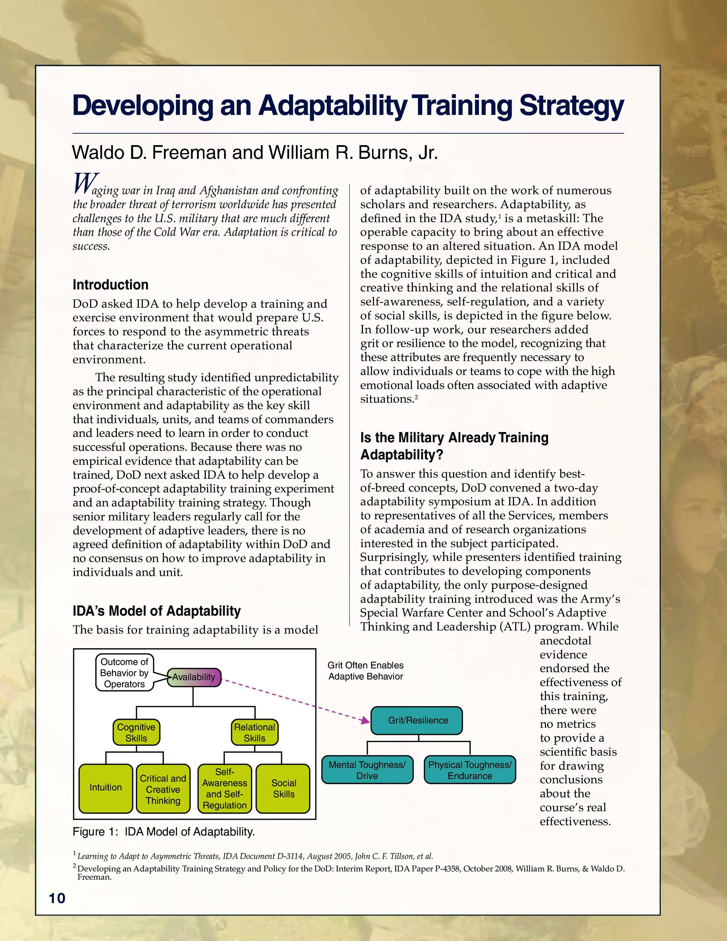 Developing an Adaptability Training Strategy