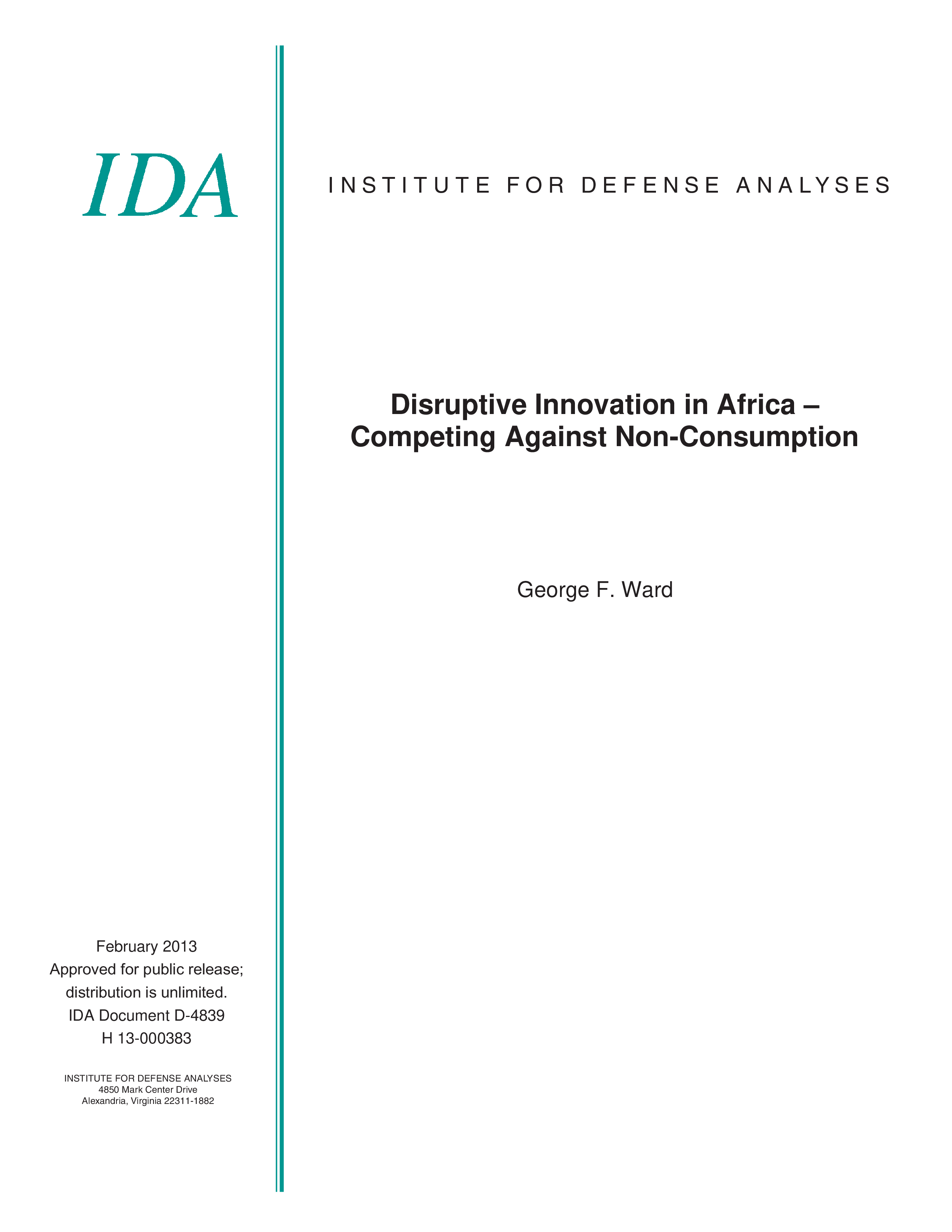 Disruptive Innovation in Africa –  Competing Against Non-Consumption 