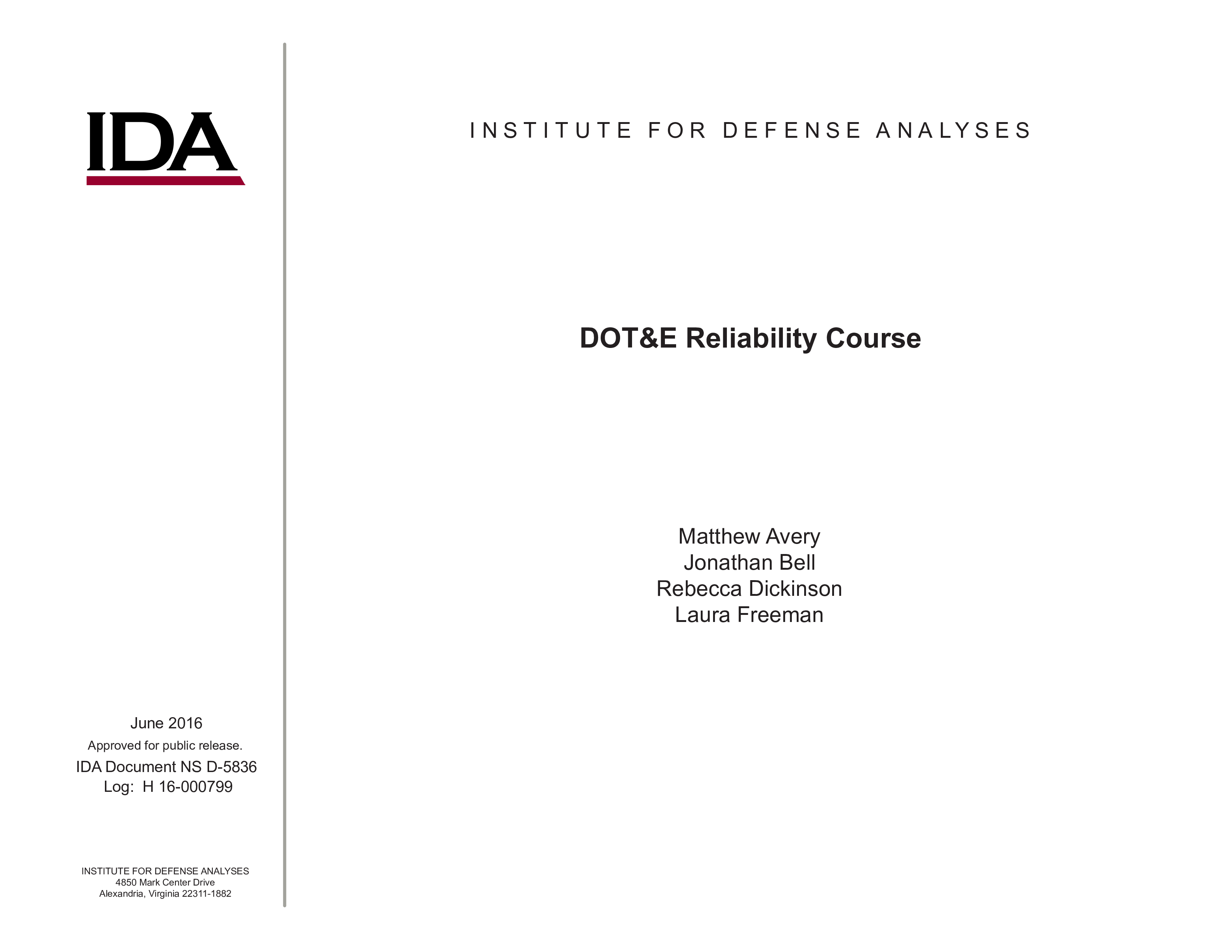 DOT&E Reliability Course