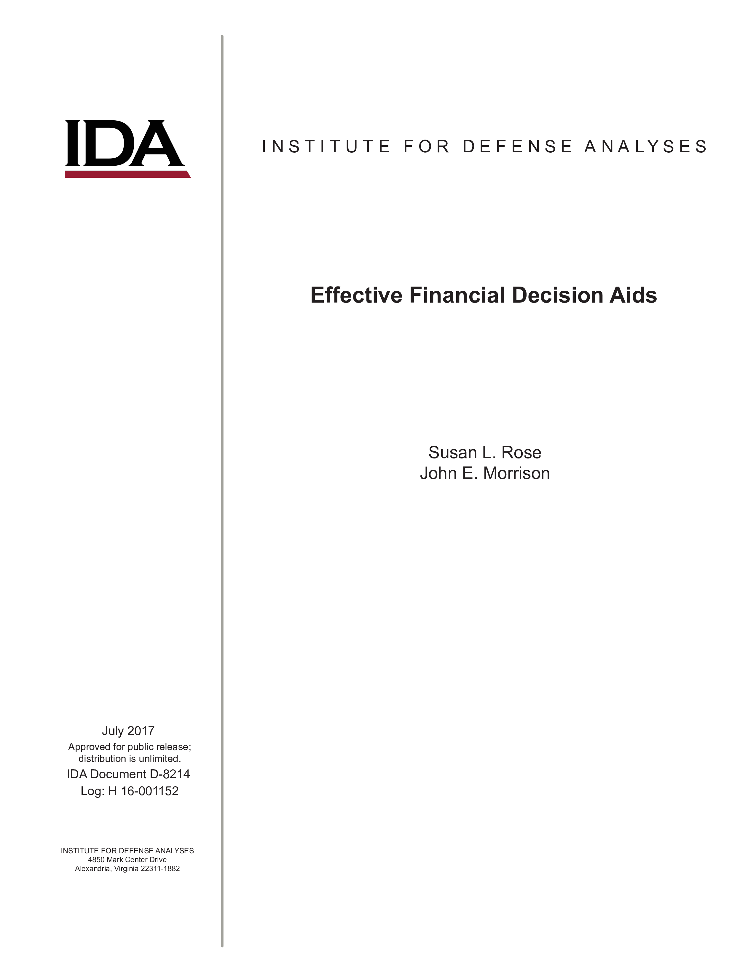 Effective Financial Decision Aids