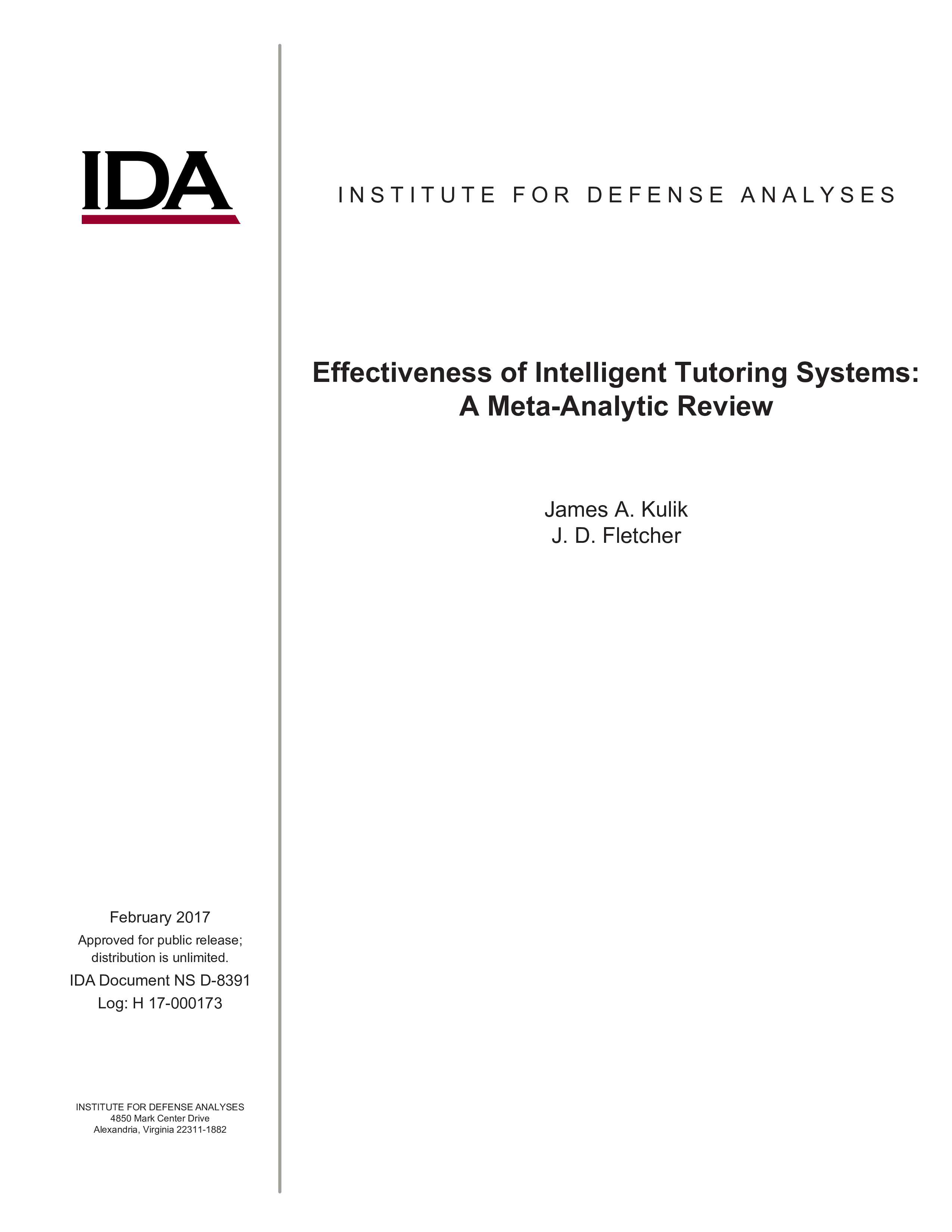 Effectiveness of Intelligent Tutoring Systems: A Meta-Analytic Review