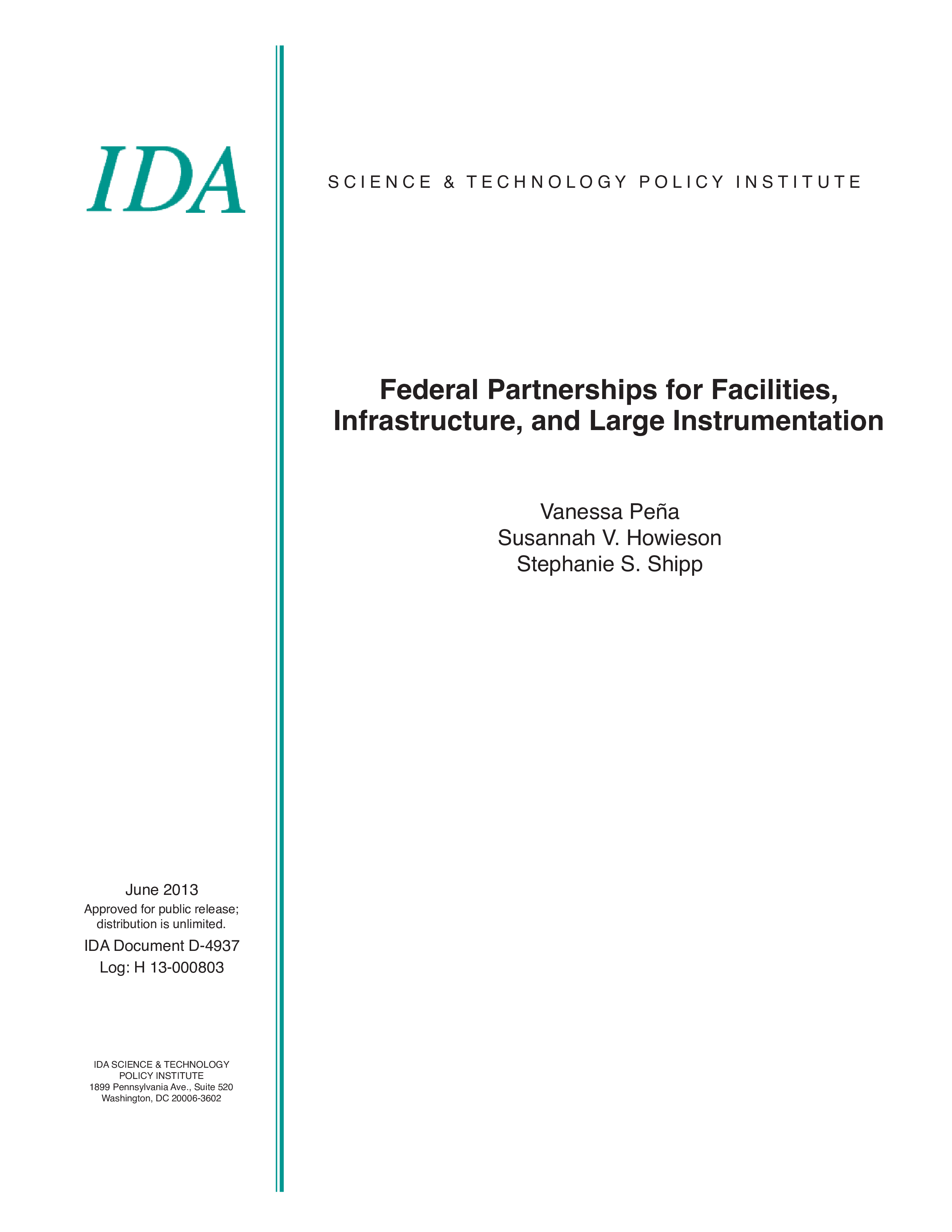 Federal Partnerships for Facilities, Infrastructure, and Large Instrumentation