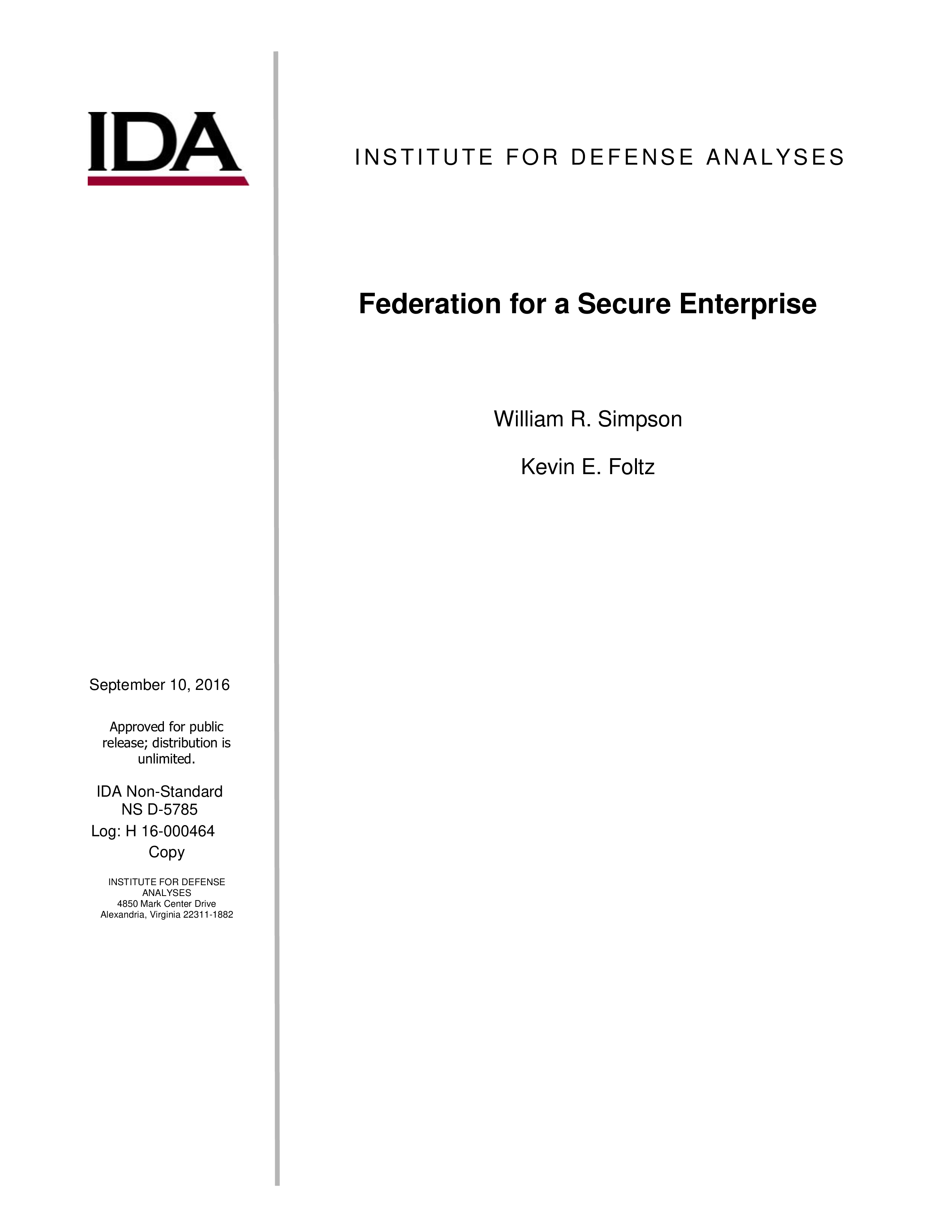 Federation for a Secure Enterprise