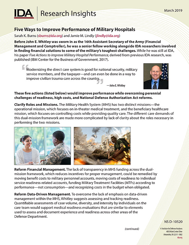 Five Actions to Improve Military Hospital Performance