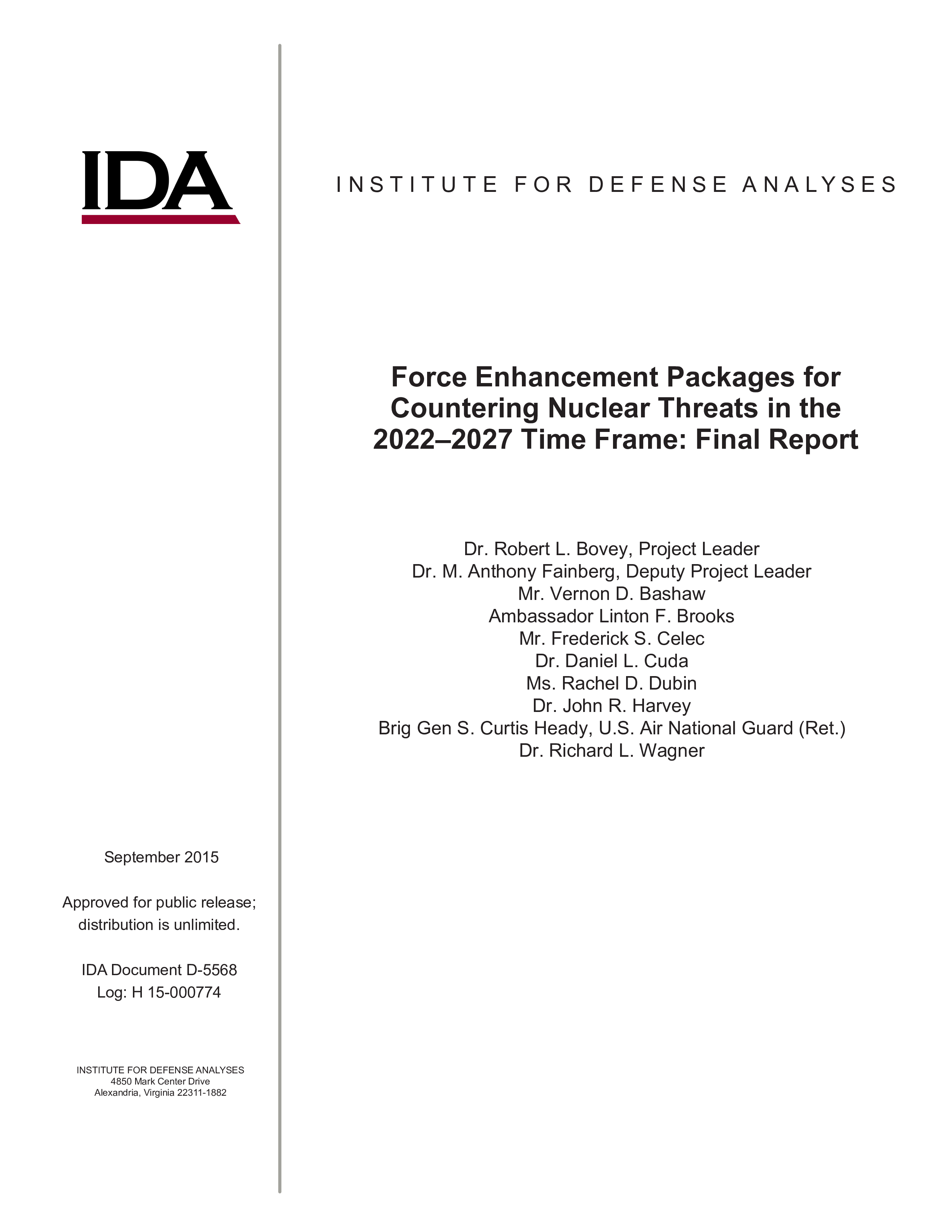 Force Enhancement Packages for Countering Nuclear Threats in the 2022–2027 Time Frame: Final Report