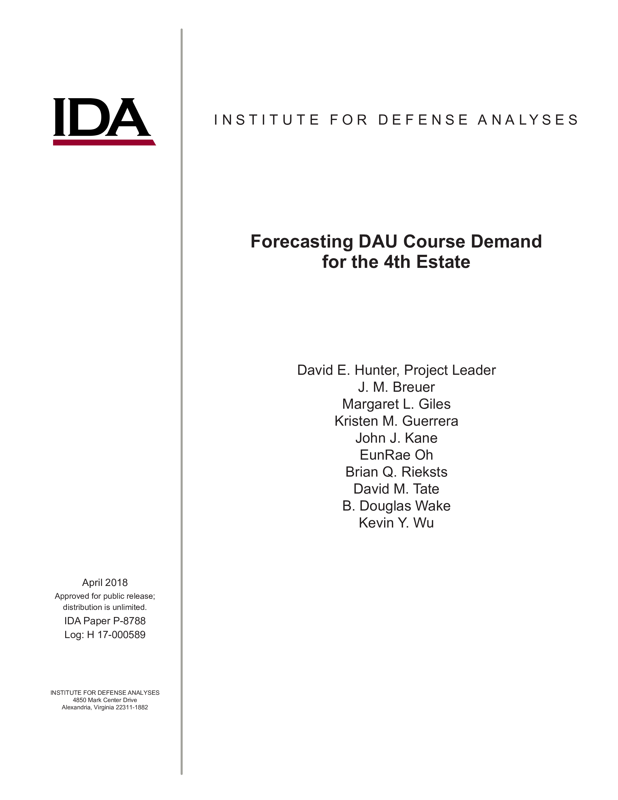 Forecasting DAU Course Demand for the 4th Estate