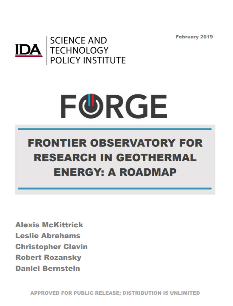 FRONTIER OBSERVATORY FOR RESEARCH IN GEOTHERMAL ENERGY: A ROADMAP 