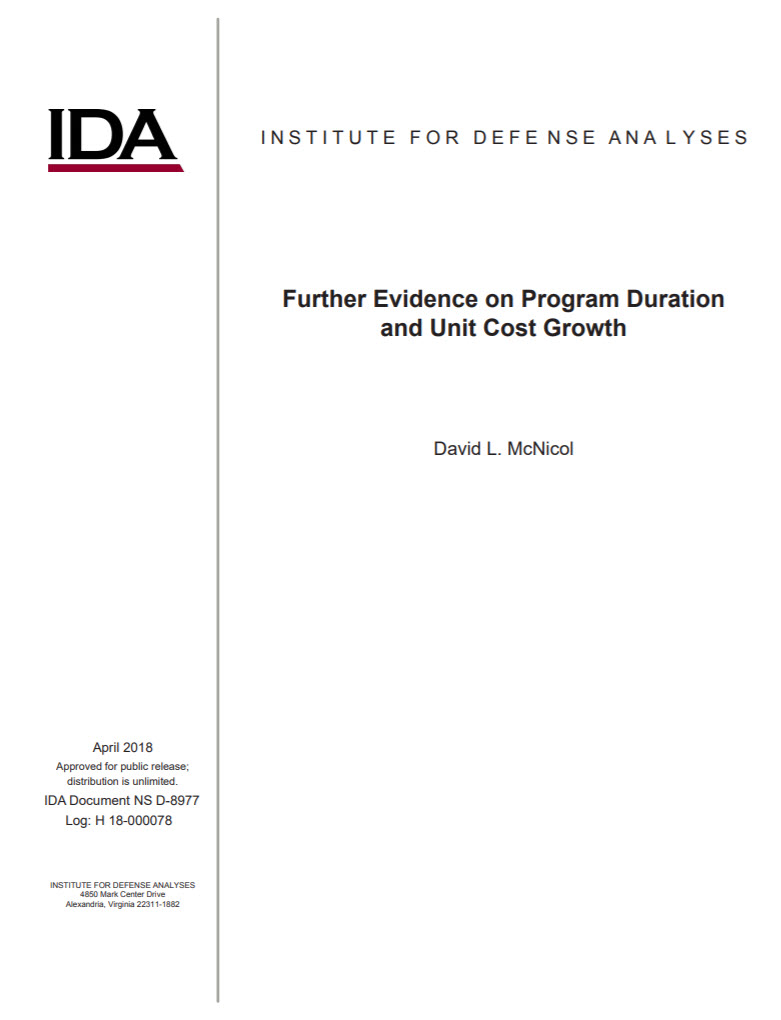 Further Evidence on Program Duration and Unit Cost Growth