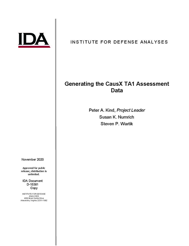 document cover, Generating the CausX TA1 Assessment Data