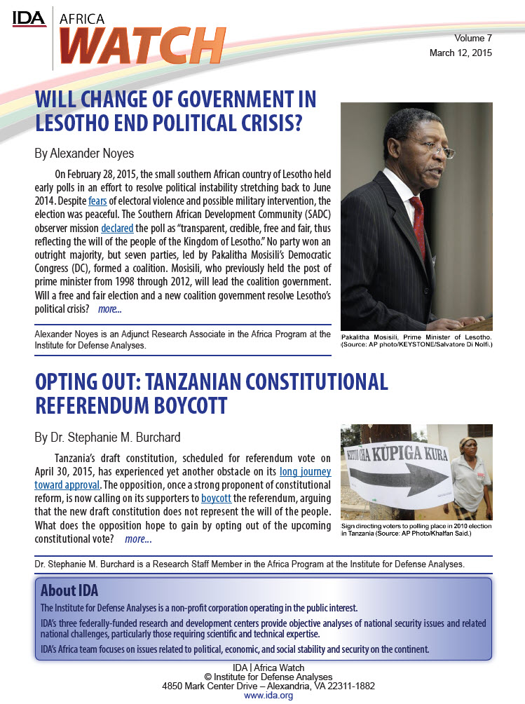 IDA Africa Watch Newsletter Vol 7 2015