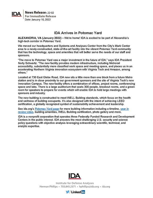 document thumbnail, IDA Arrives in Potomac Yard