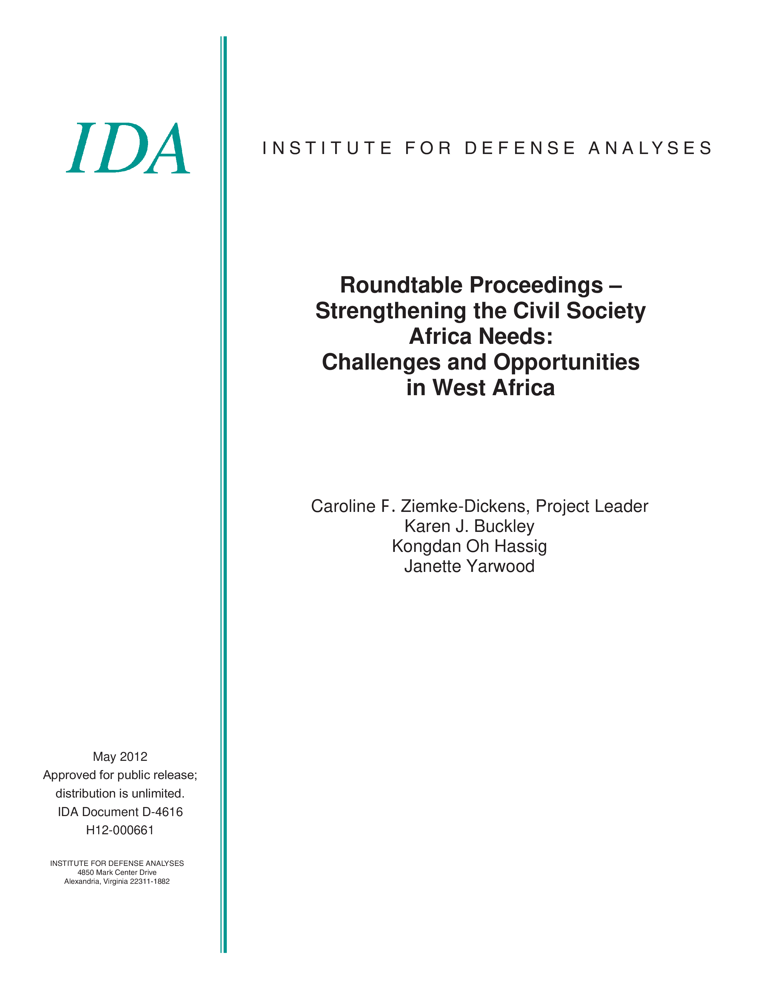 Roundtable Proceedings – Strengthening the Civil Society Africa Needs: Challenges and Opportunities in West Africa