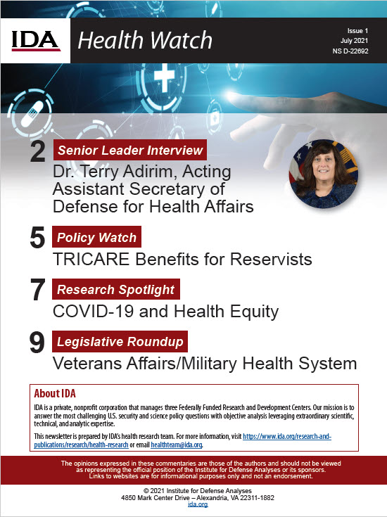 document cover, IDA Health Watch - Issue 1