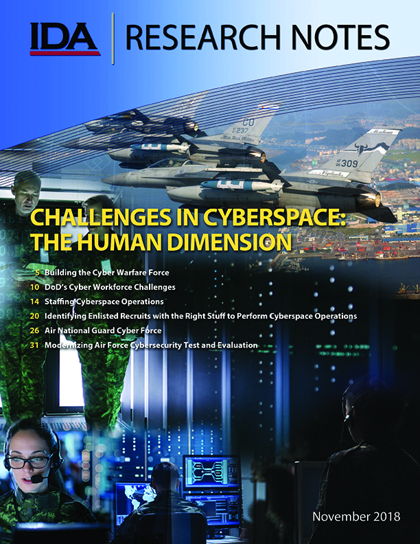 document cover, IDA Research Notes – Challenges in Cyberspace: The Human Dimension