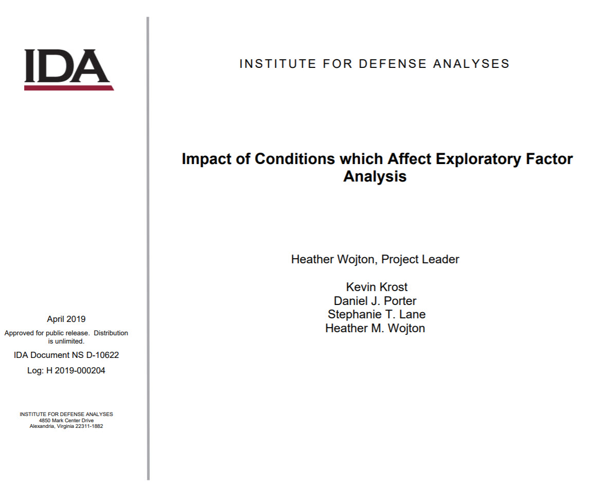 Impact of Conditions which Affect Exploratory Factor Analysis