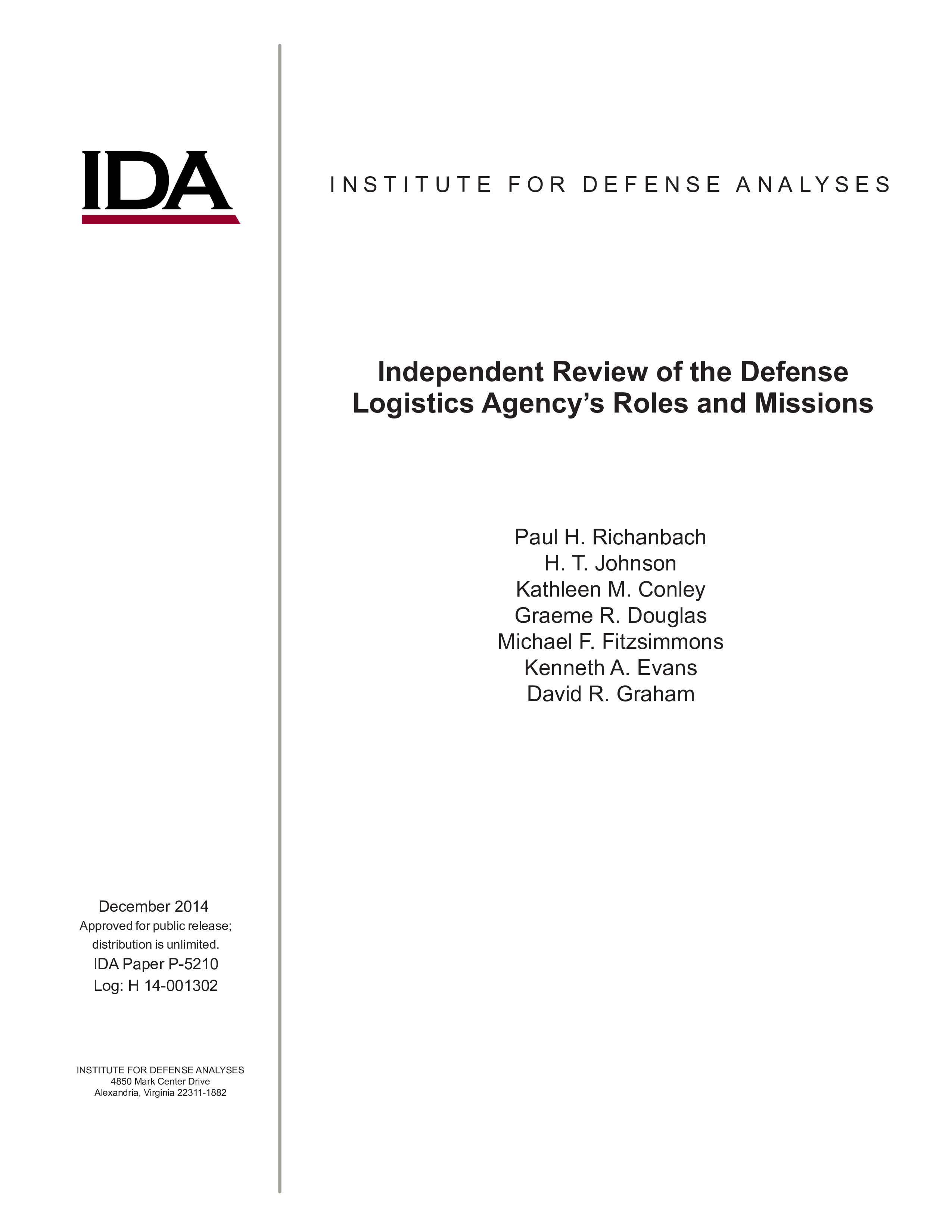 Independent Review of the Defense Logistics Agency’s Roles and Missions