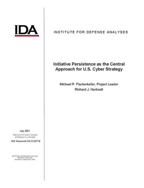 document cover, Initiative Persistence as the Central Approach for U.S. Cyber Strategy